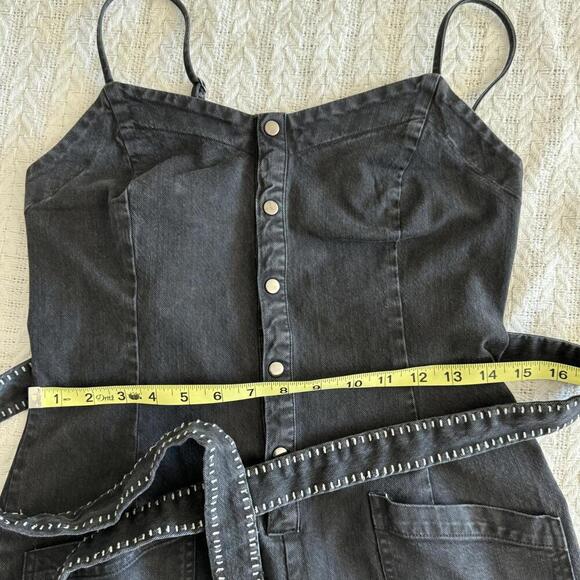 Splendid Women's Black Denim Romper with Belt - Size Small - Picture 6 of 8